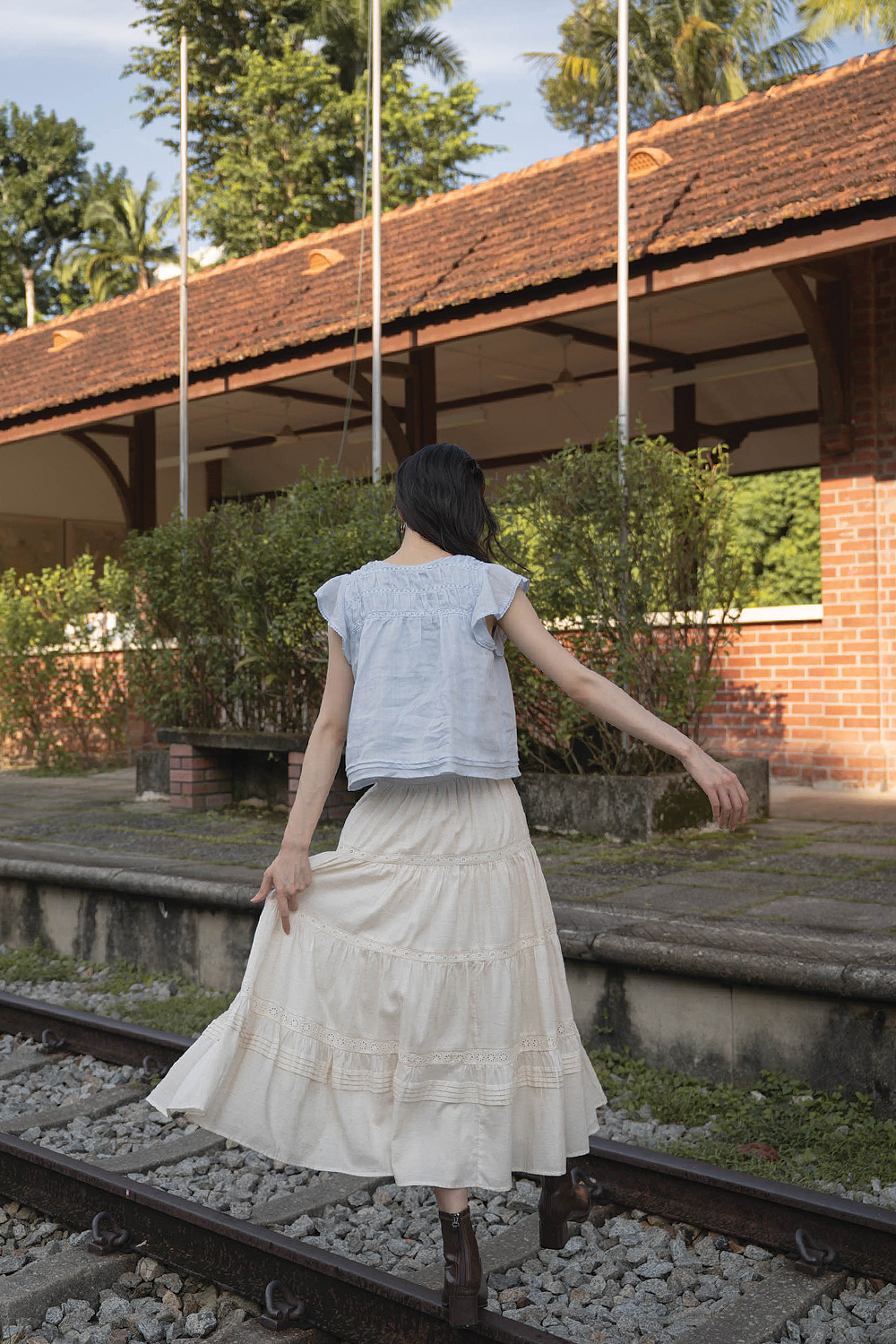 Floret Flutter Blouse (Cloud Blue)