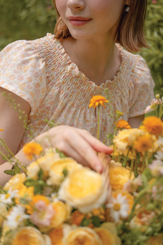 Hana Gathered Neck Blouse (Primrose Yellow)