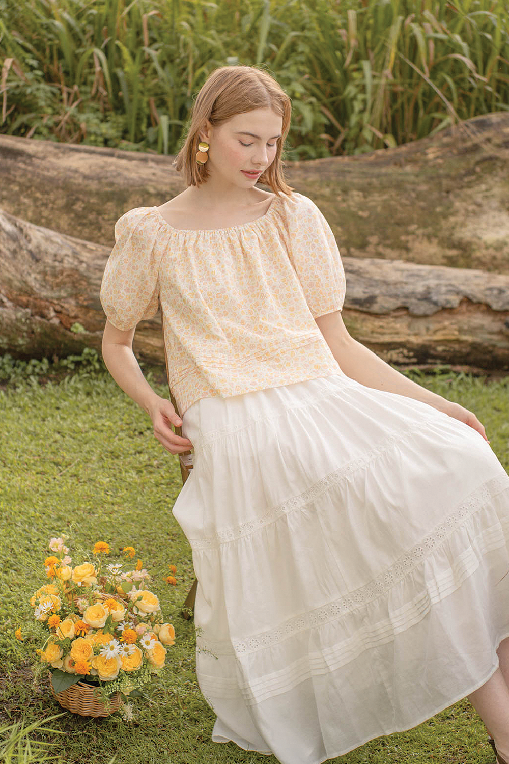 Hana Puffy Sleeved Blouse (Primrose Yellow)