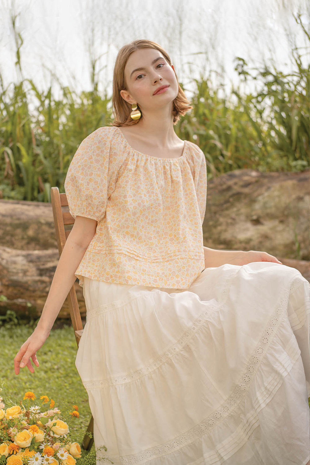 Hana Puffy Sleeved Blouse (Primrose Yellow)