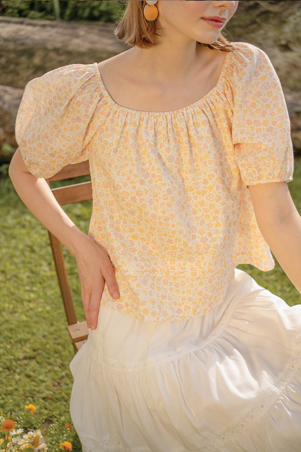 Hana Puffy Sleeved Blouse (Primrose Yellow)