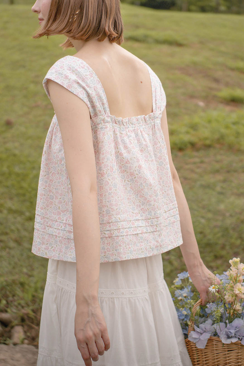Hana Ruffle Top (Hydrangea Blue)