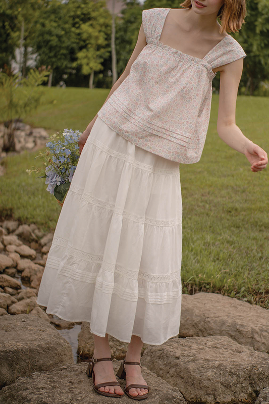 Hana Ruffle Top (Hydrangea Blue)