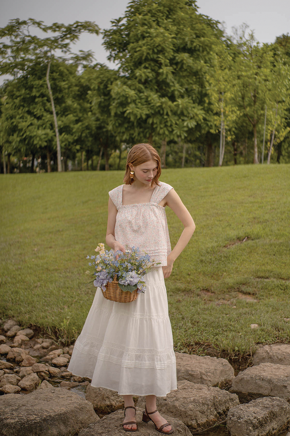 Hana Ruffle Top (Hydrangea Blue)