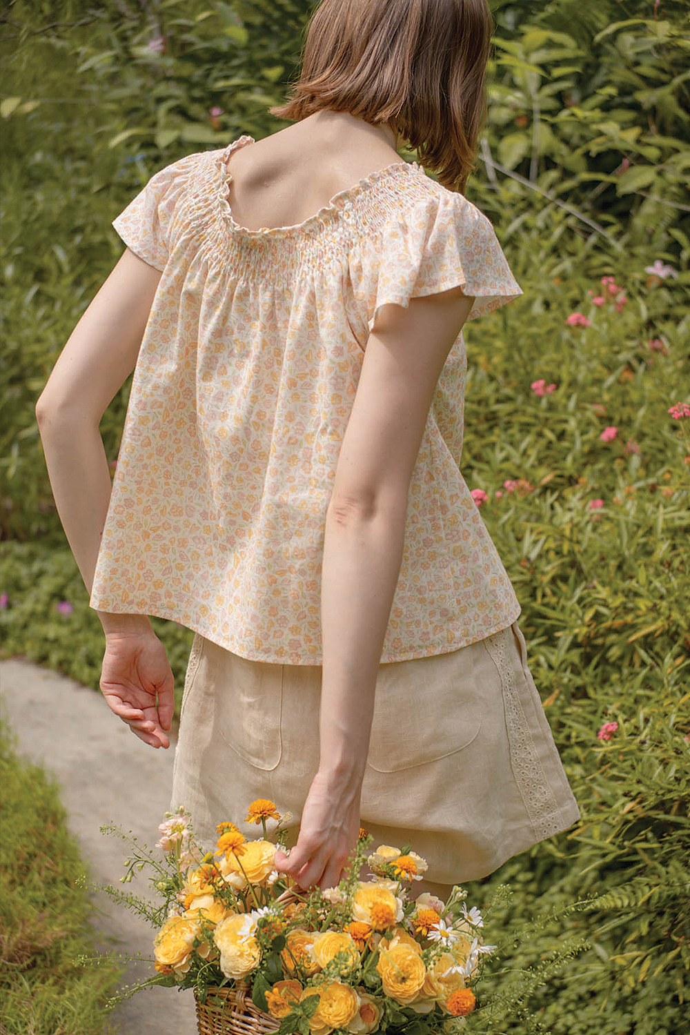 Hana Gathered Neck Blouse (Primrose Yellow)