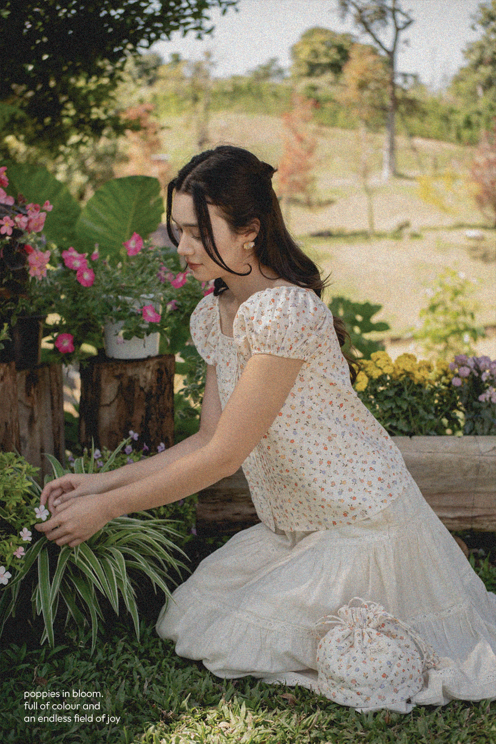 Poppies Button Blouse (Vintage Lilac)