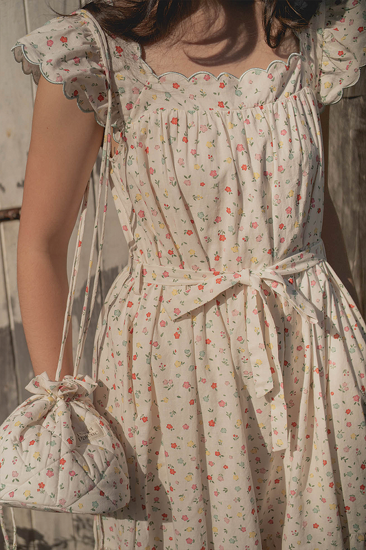 Poppies Scallop Hem Dress (Vibrant Blue)