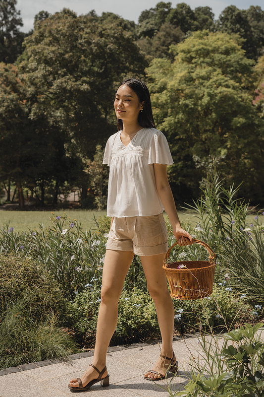 Solace Flutter Blouse (White)