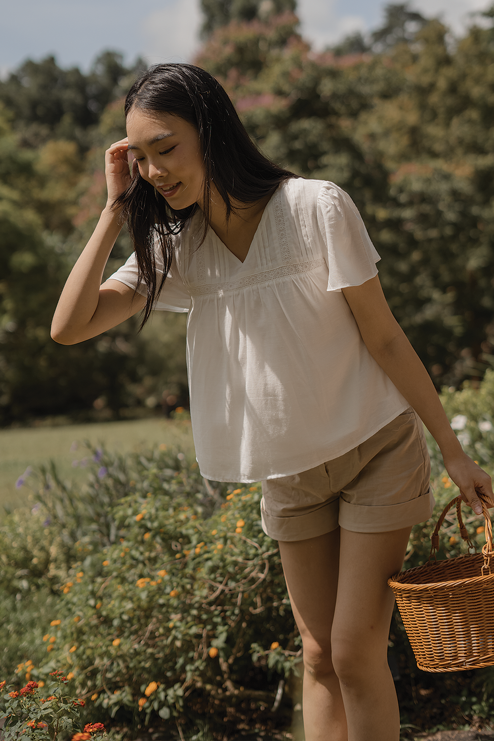 Solace Flutter Blouse (White)