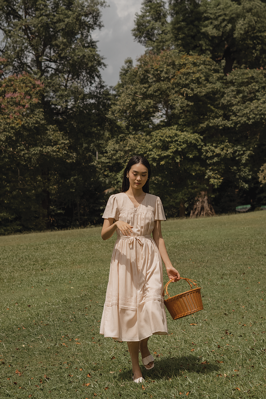 Solace Flutter Dress (Soft Peach)