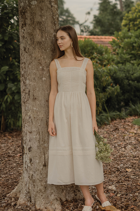 Solace Pintuck Dress (Natural)