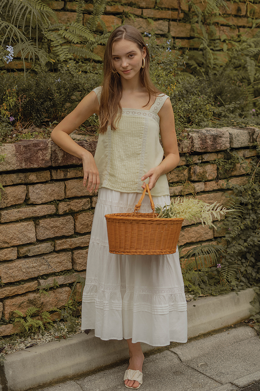 Solace Pintuck Square Top (Tea)