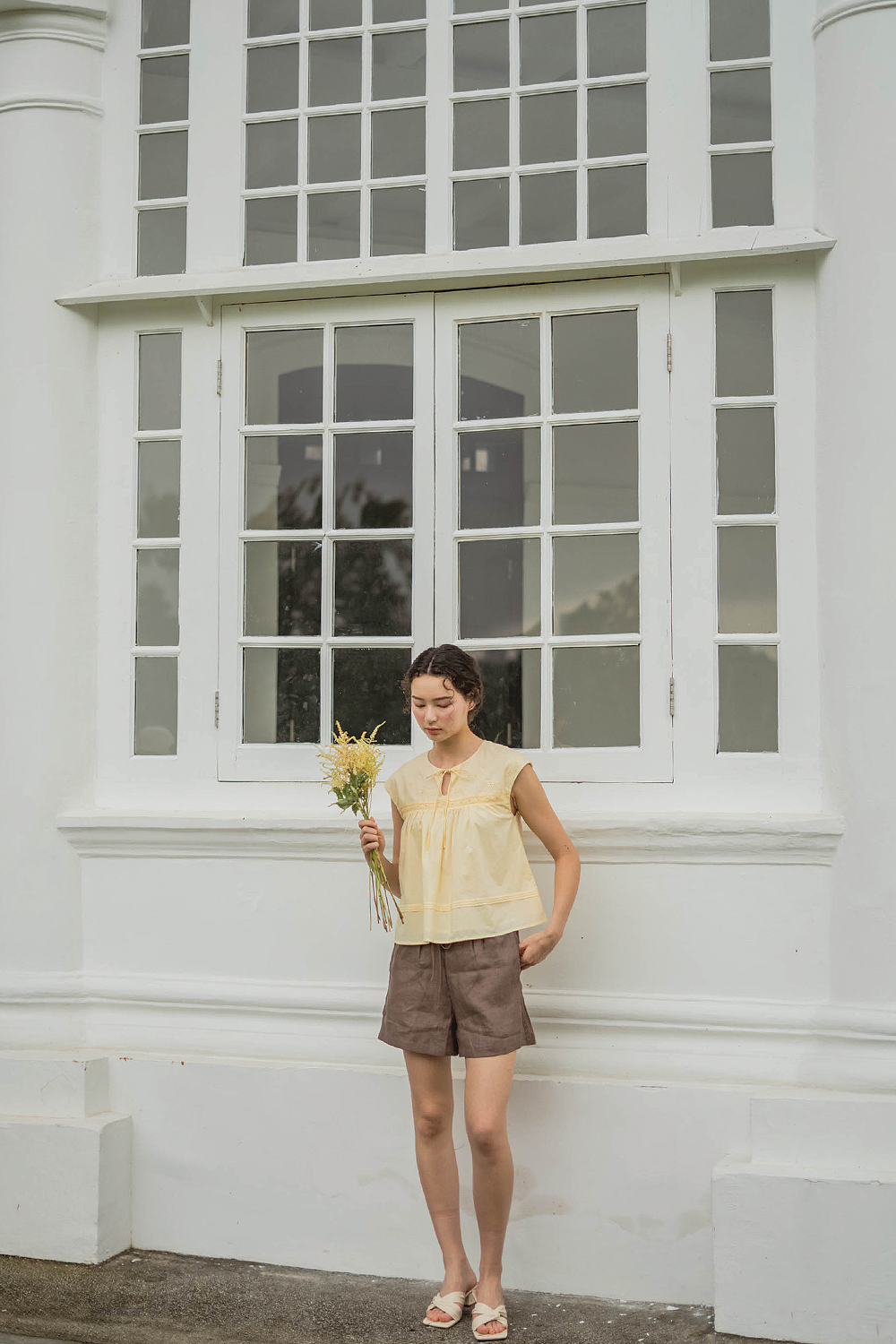 Meadows Broderie Relaxed Blouse (Daylight)