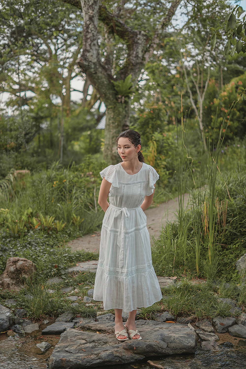 Shoji Flutter Tiered Dress (Skylight)