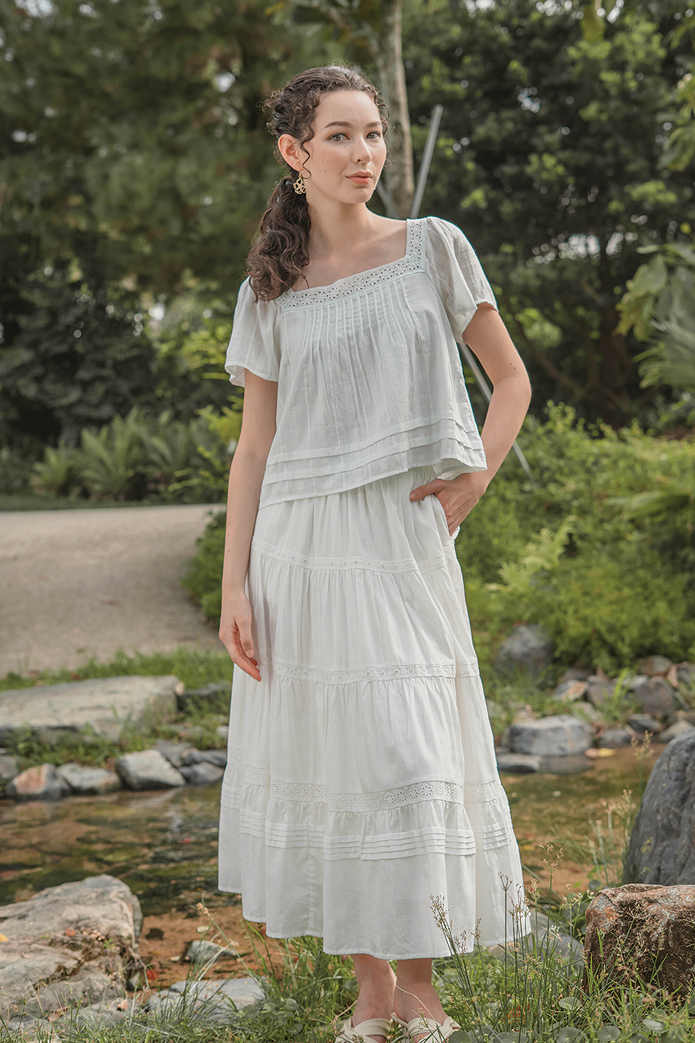 Shoji Square Blouse (Skylight)