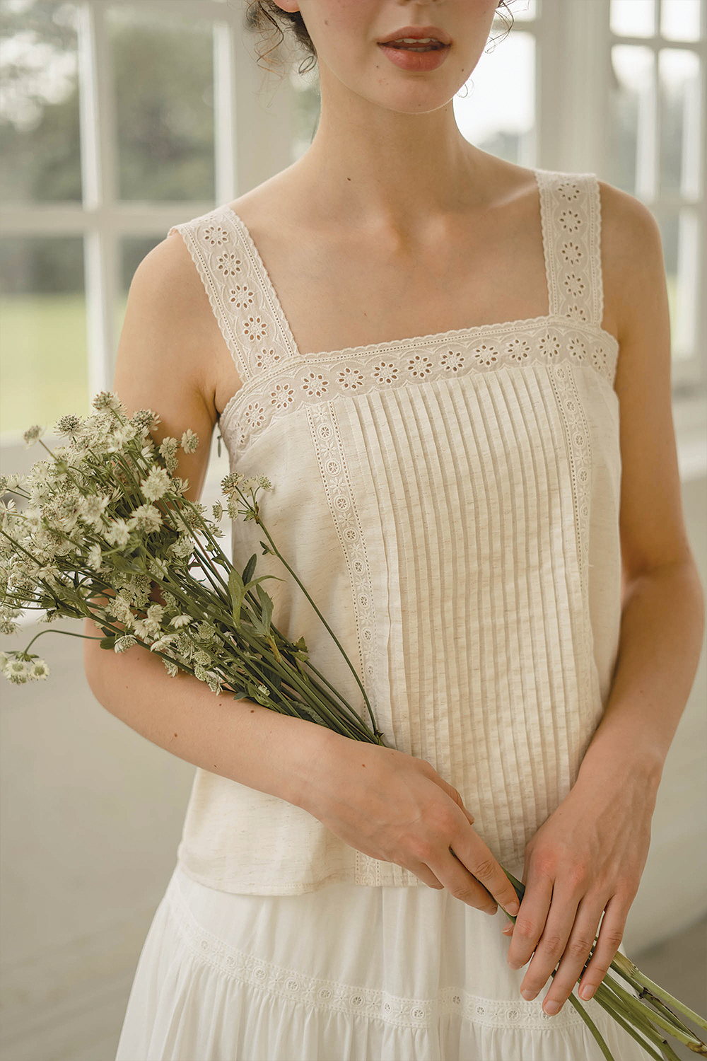 Solace Pintuck Square Top (Natural)