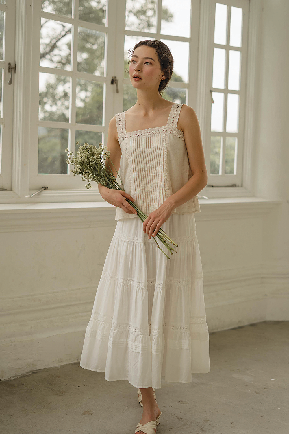 Solace Pintuck Square Top (Natural)