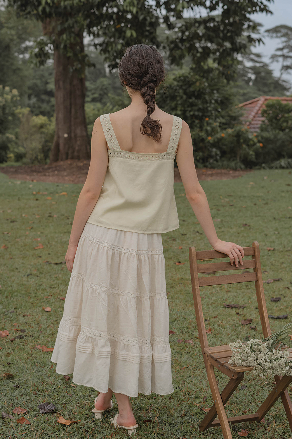 Solace Tiered Maxi Skirt (Natural)