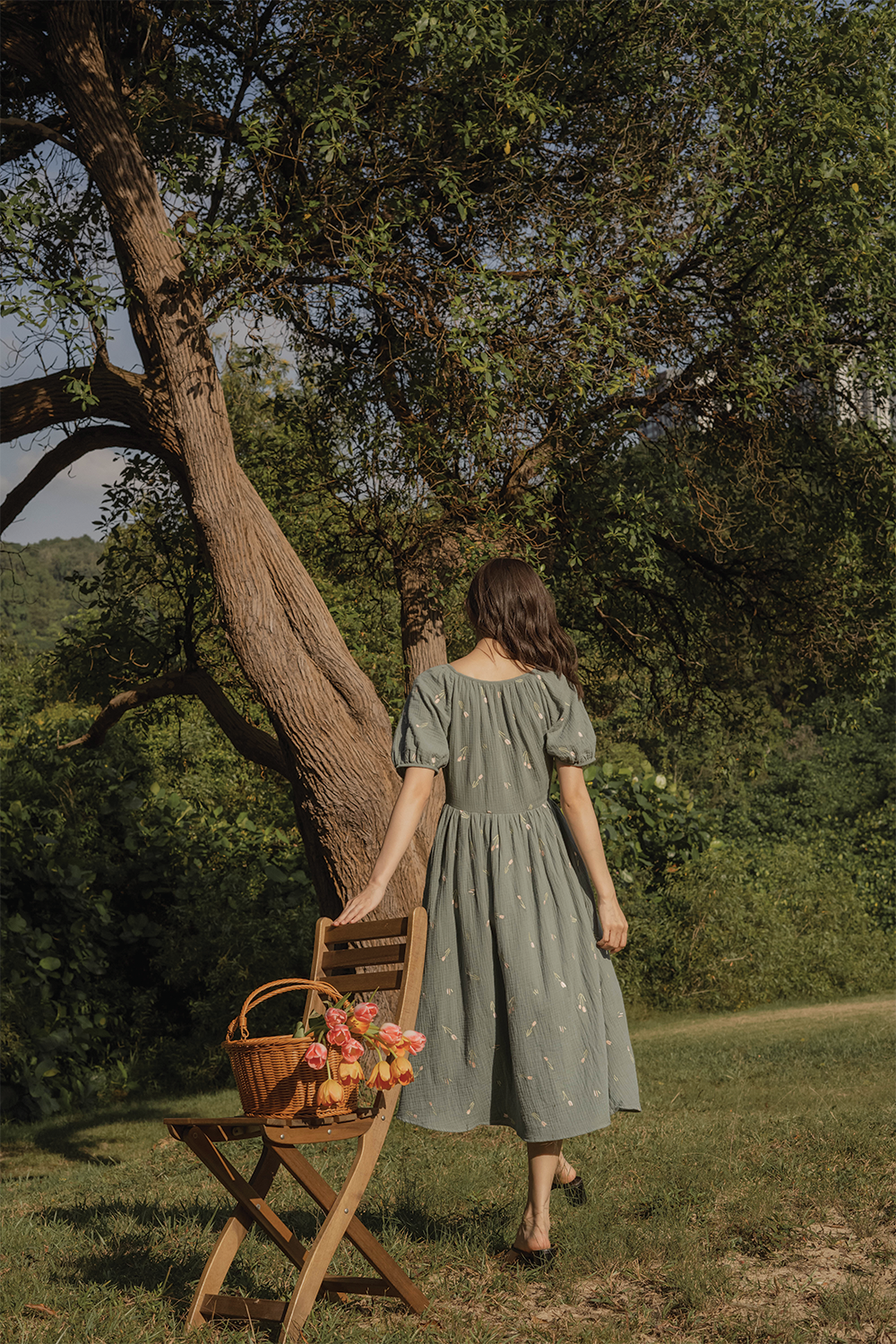 Tulips Embroidery Knotted Dress (Willow)