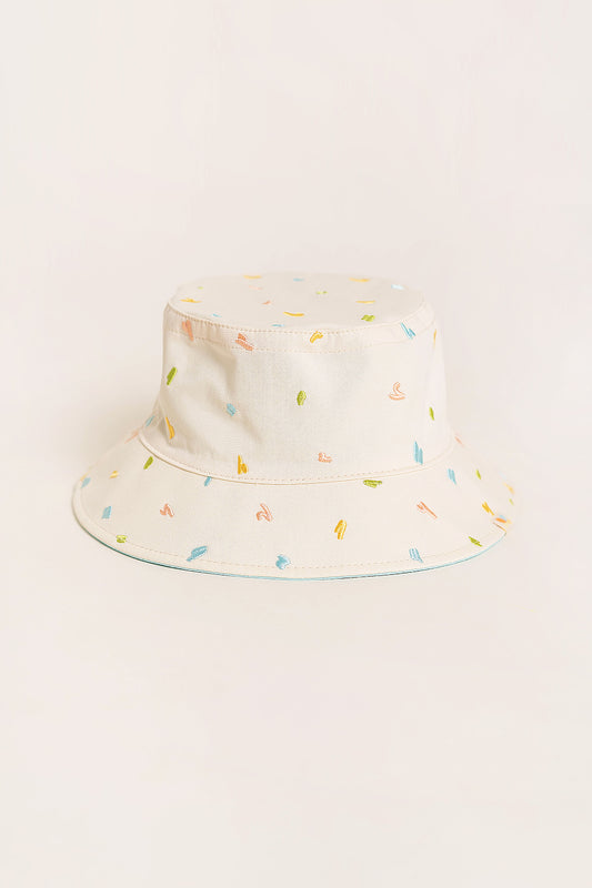 Palette Embroidery Reversible Bucket Hat