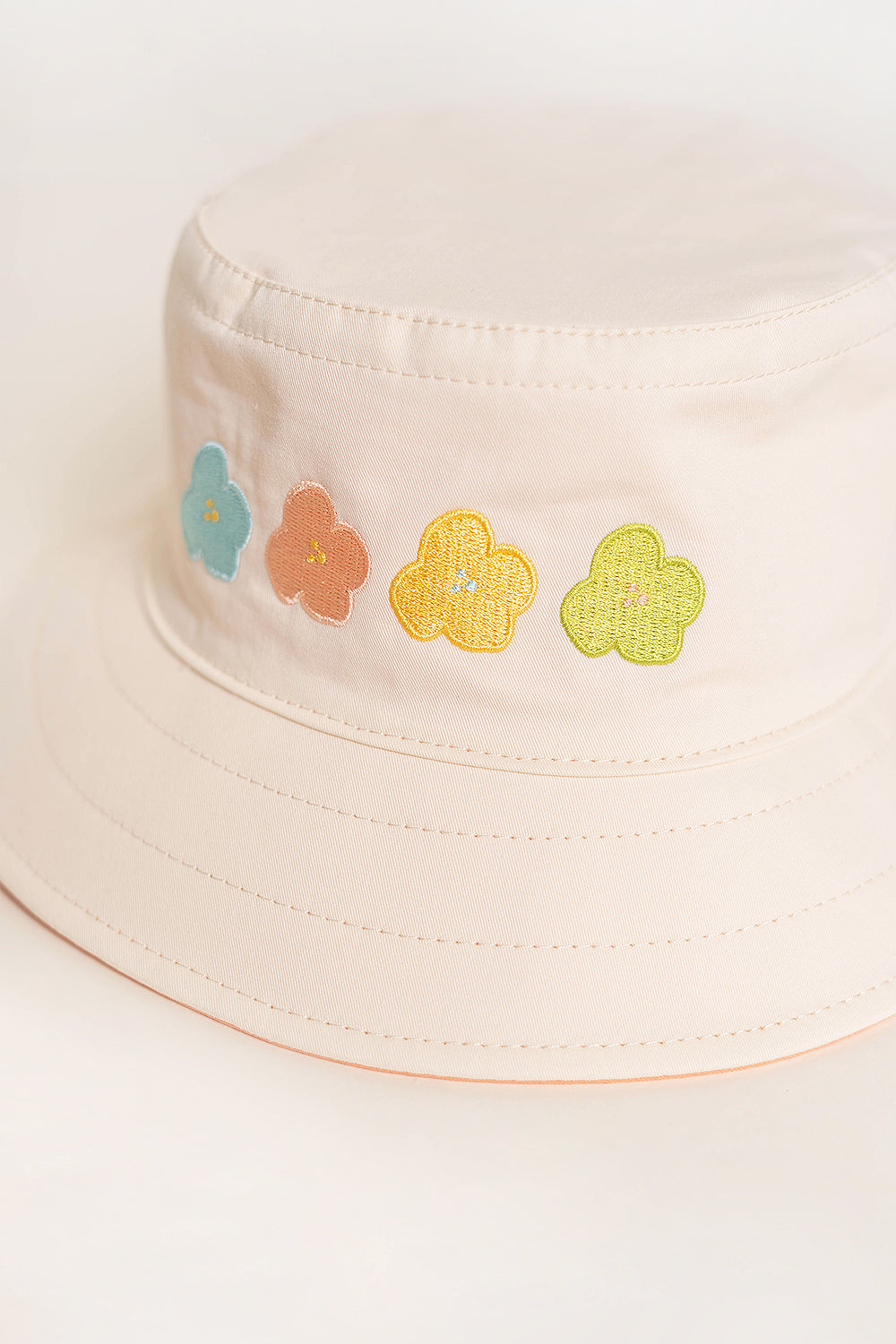 Poppy Embroidery Reversible Bucket Hat
