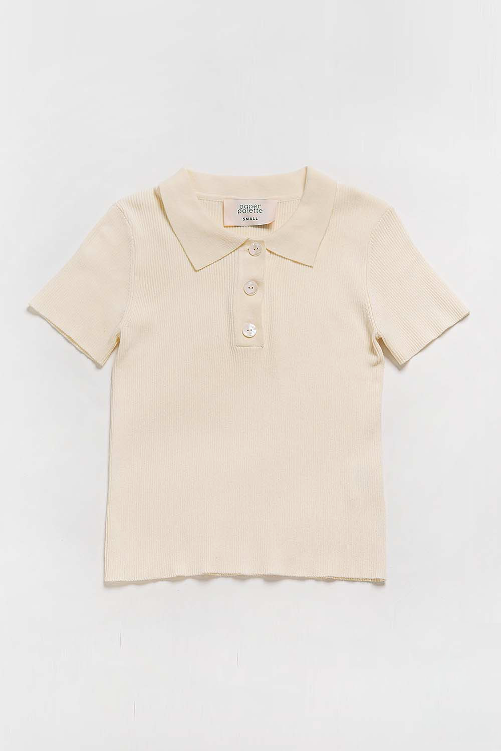 Collar Ribbed Top (Butter)