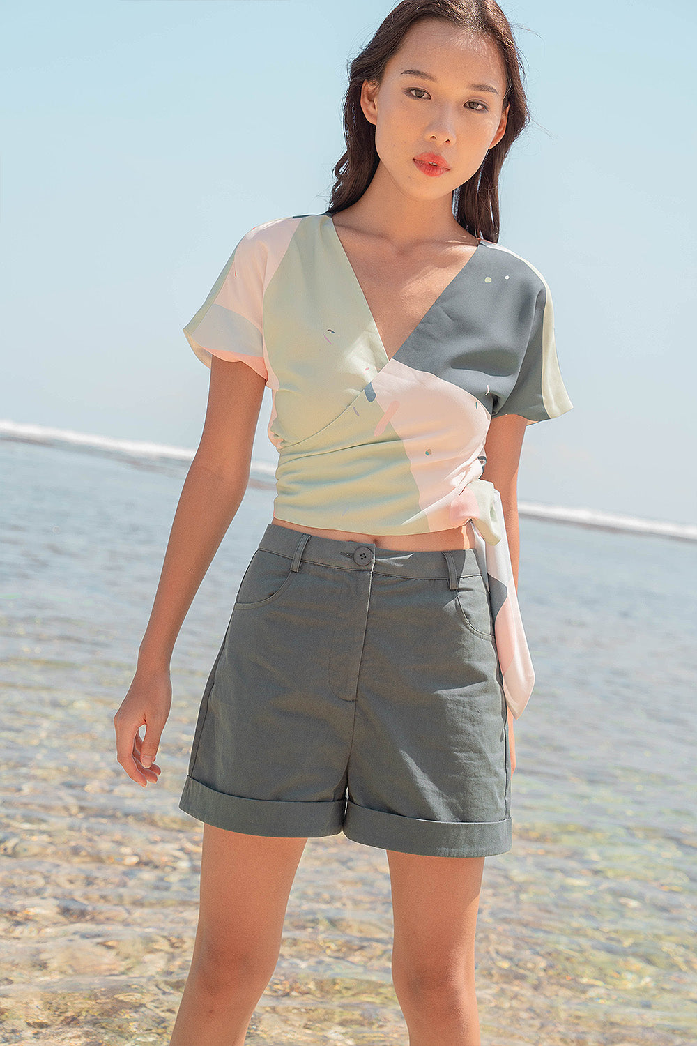 Cotton Twill Shorts (Teal)