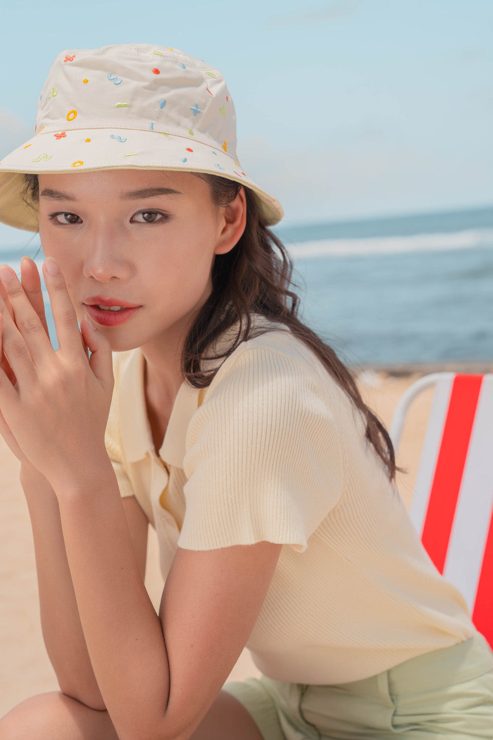 Frolic Embroidery Reversible Bucket Hat