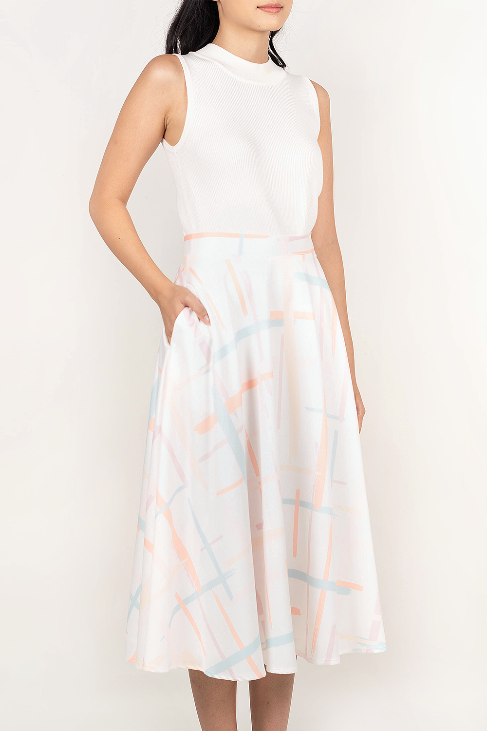 Lattice Midi Skirt