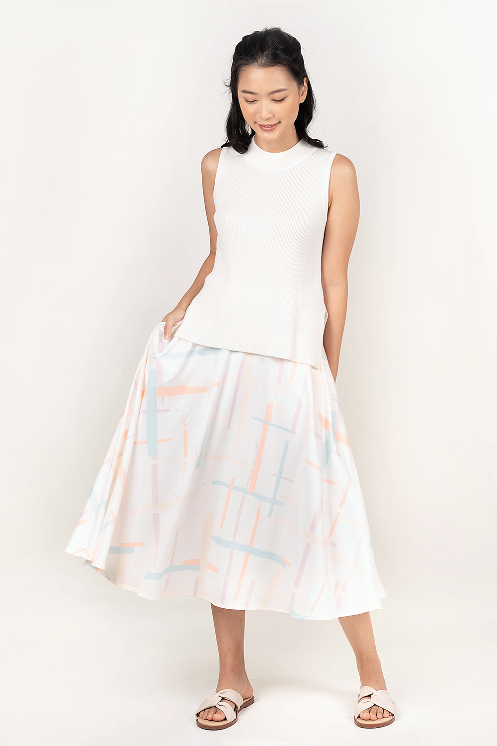 Lattice Midi Skirt