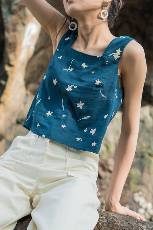 Daffodils Square Top (Teal)