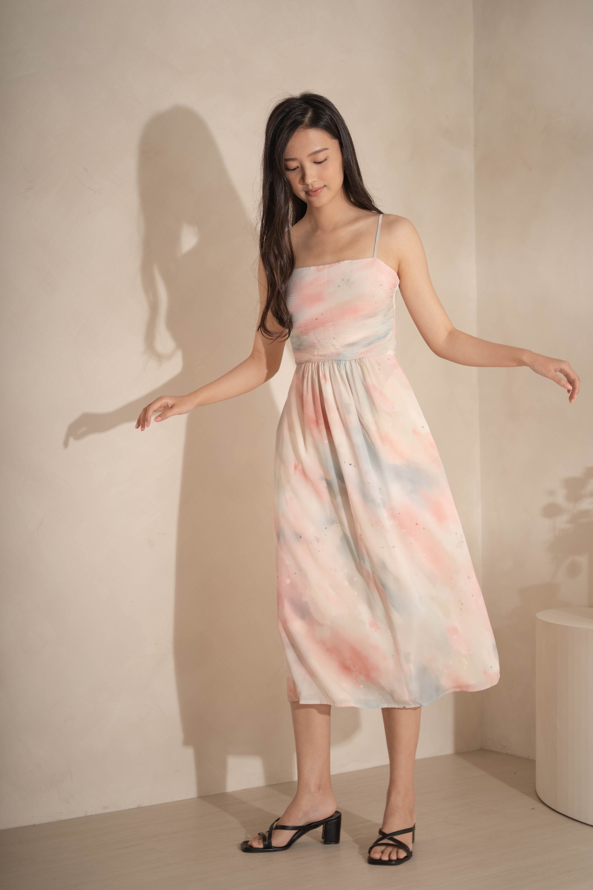 Lover Pleated Midi Dress Paper Palette Studio Lover Pleated Midi Dress Paper Palette Studio
