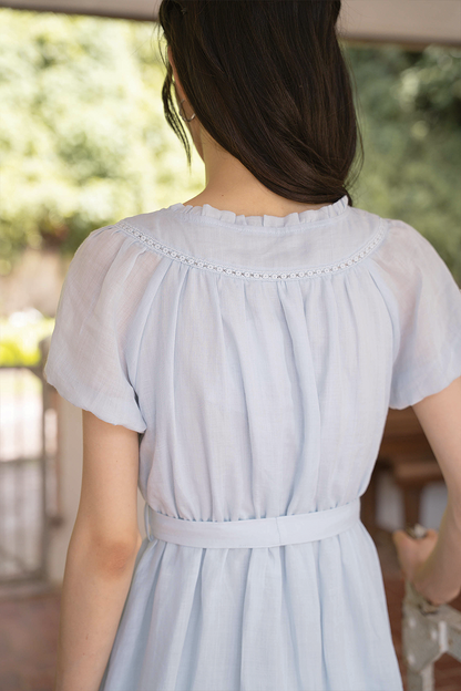 Floret Button Down Dress (Cloud Blue)