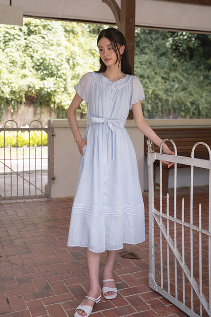 Floret Button Down Dress (Cloud Blue)