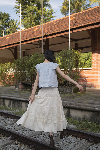 Floret Flutter Blouse (Cloud Blue)