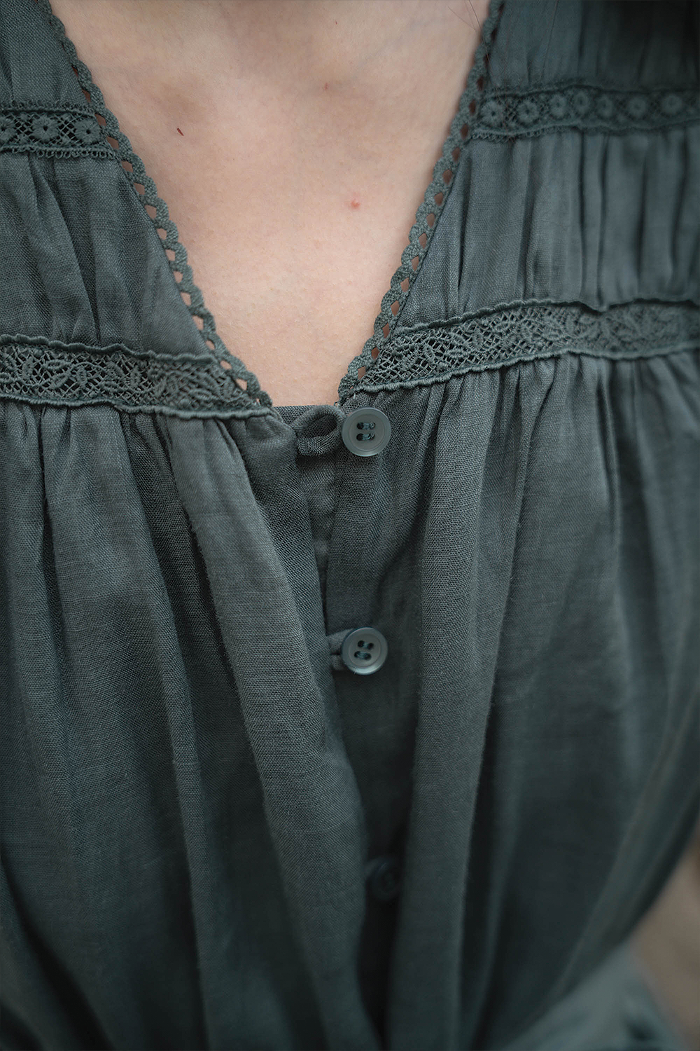 Floret Flutter Dress (Midnight Teal)