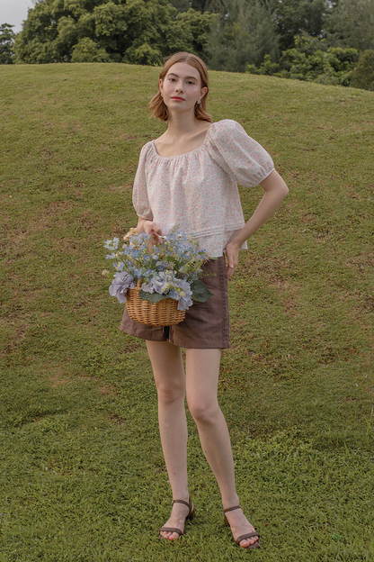 Hana Puffy Sleeved Blouse (Hydrangea Blue)