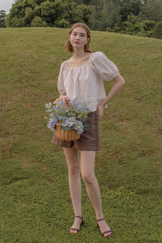 Hana Puffy Sleeved Blouse (Hydrangea Blue)