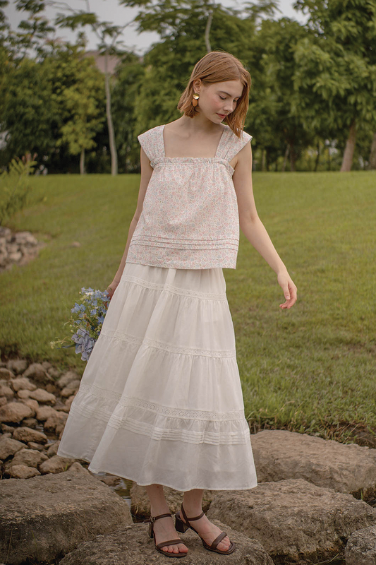Hana Ruffle Top (Hydrangea Blue)