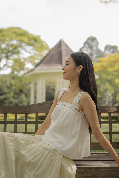 Lily of the Valley Embroidery Tent Top (White)