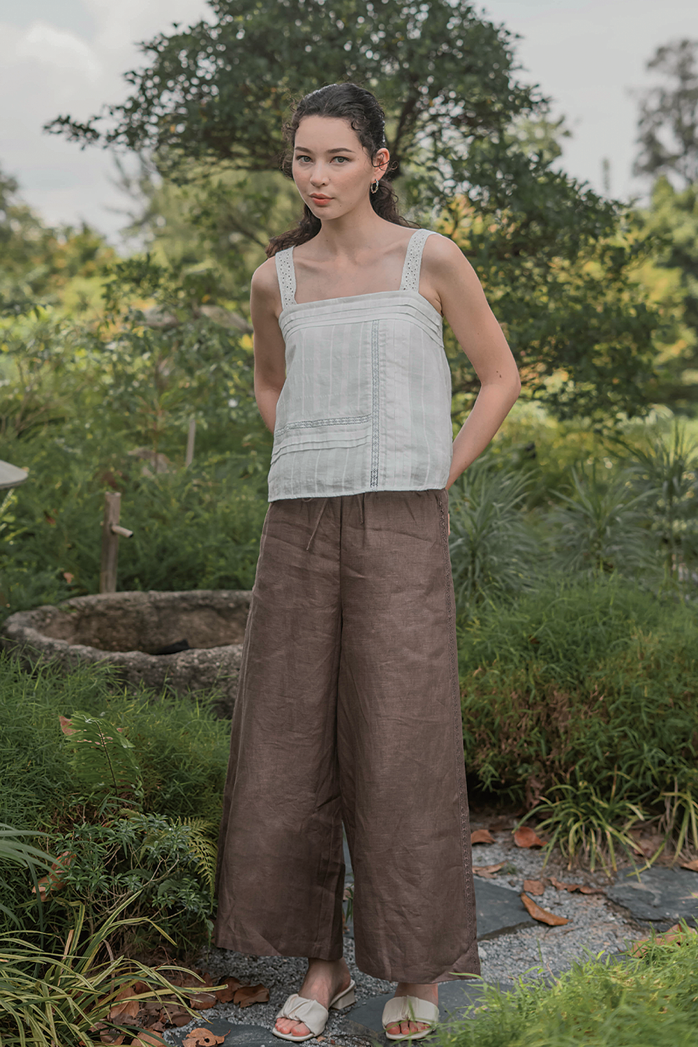 Linen Relaxed Pants (Wood)