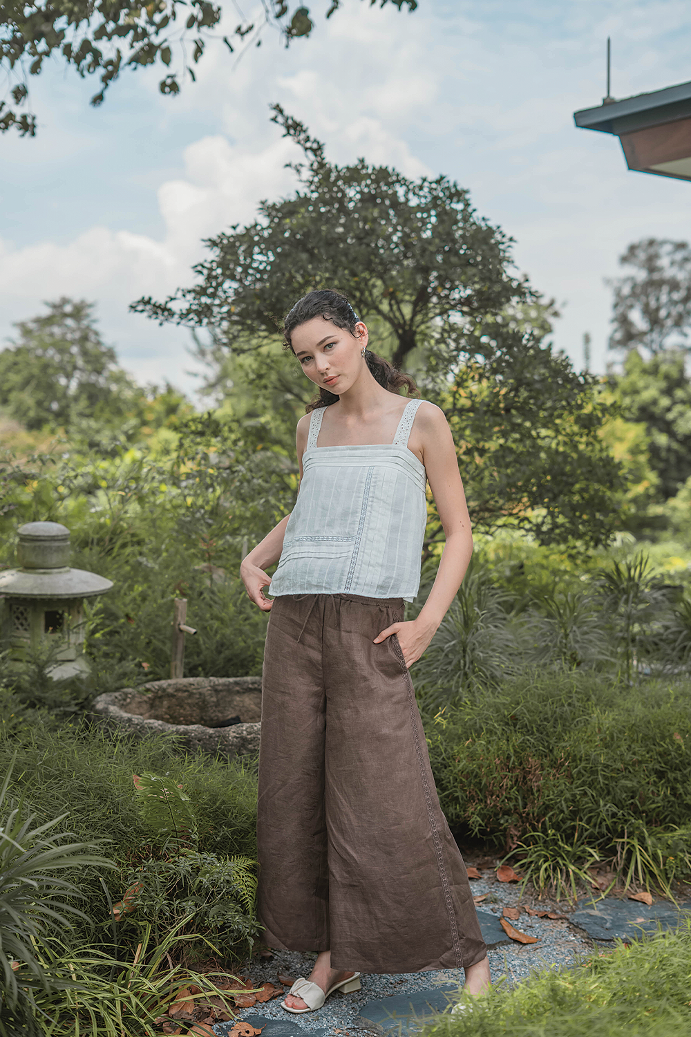 Linen Relaxed Pants (Wood)