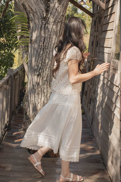 Poppies Button Blouse (Vibrant Blue)