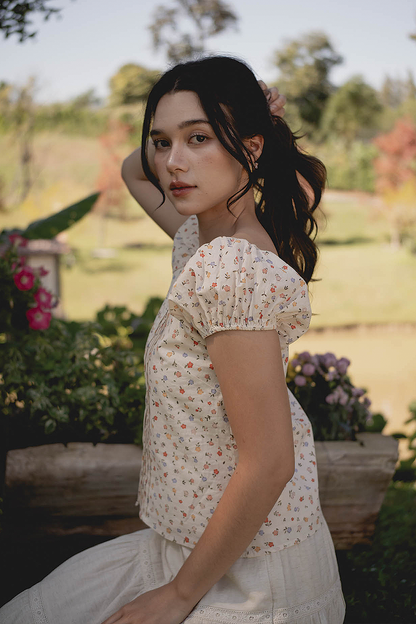 Poppies Button Blouse (Vintage Lilac)