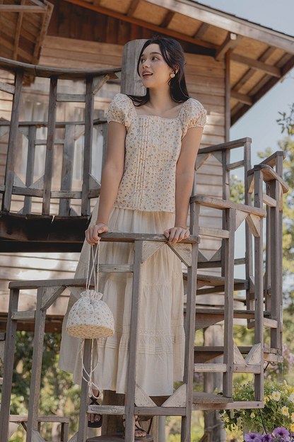 Poppies Button Blouse (Vintage Lilac)