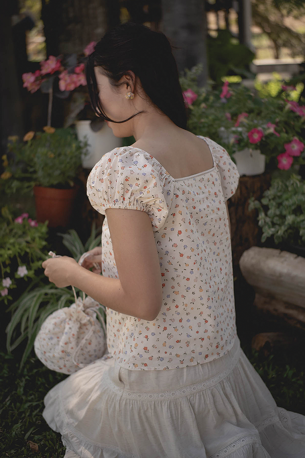 Poppies Button Blouse (Vintage Lilac)