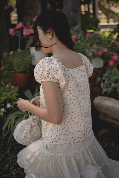 Poppies Button Blouse (Vintage Lilac)