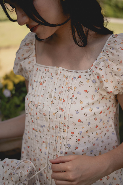 Poppies Button Blouse (Vintage Lilac)
