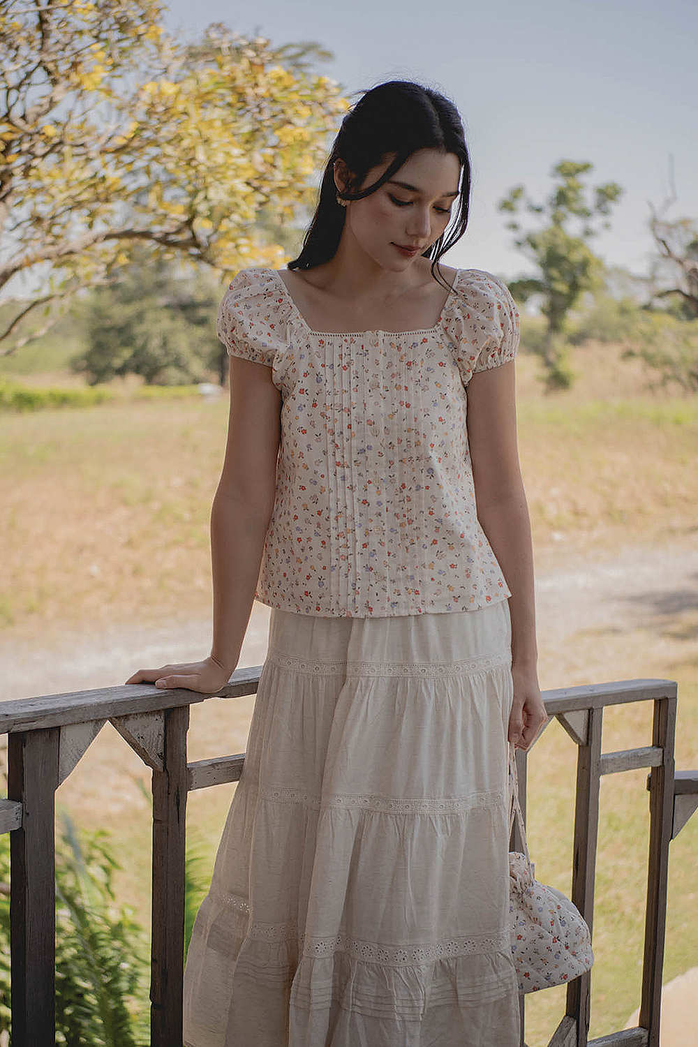 Poppies Button Blouse (Vintage Lilac)