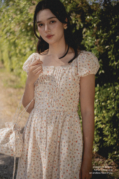 Poppies Button Dress (Vintage Lilac)